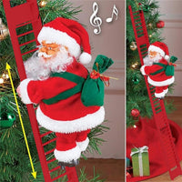 Échelle d'escalade du Père Noël, décoration amusante en corde électrique du Père Noël, sur une poupée, décoration d'arbre de Noël, ornements à suspendre pour fête, porte d'entrée