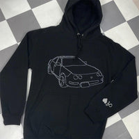 Individuelles Auto-Sweatshirt, individuelles Auto-Umriss-Sweatshirt, besticktes Auto-Sweatshirt