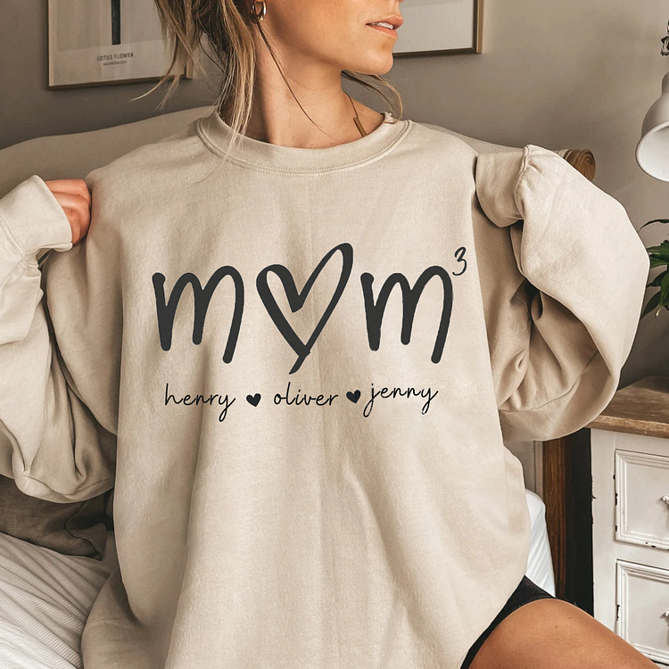 Mama bedeutet alles – individuelles Familien-Sweatshirt mit Design auf dem Ärmel