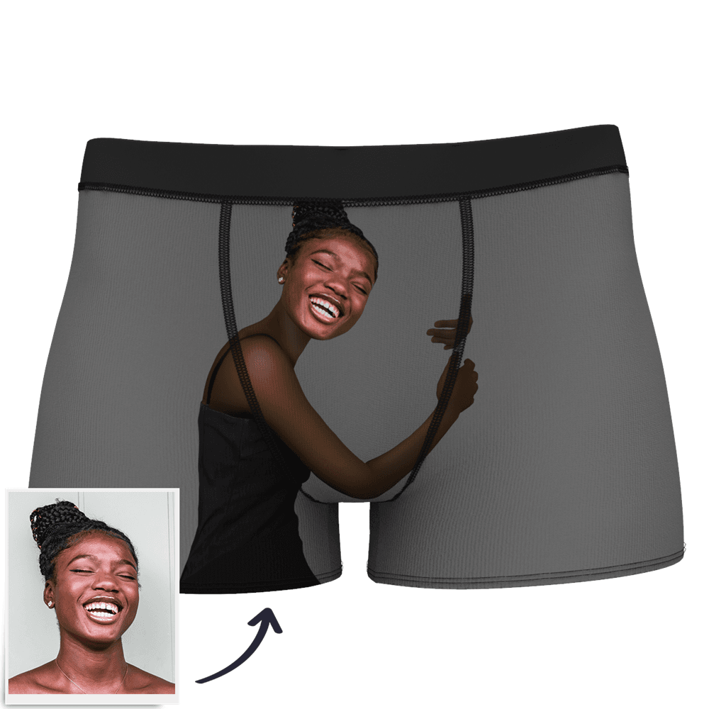 Individuelle Boxershorts mit Gesicht am Körper für Herren – Dunkle Haut