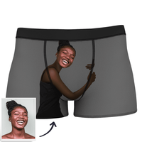 Individuelle Boxershorts mit Gesicht am Körper für Herren – Dunkle Haut