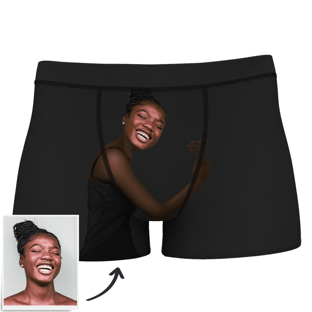 Individuelle Boxershorts mit Gesicht am Körper für Herren – Dunkle Haut