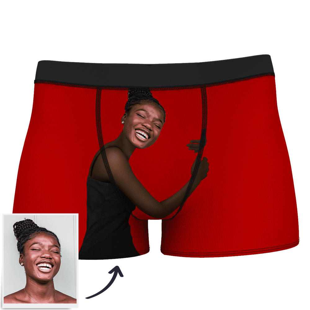 Individuelle Boxershorts mit Gesicht am Körper für Herren – Dunkle Haut