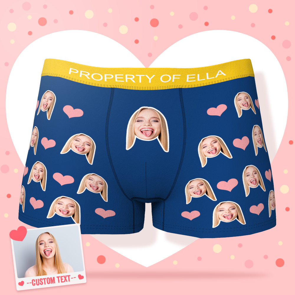 Gepersonaliseerde liefdesboxershorts voor mannen, cadeaus voor mannen – hart