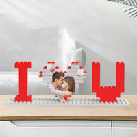 Personalisierte I Love You Brick Puzzles Geschenke Fotoblock für Verliebte