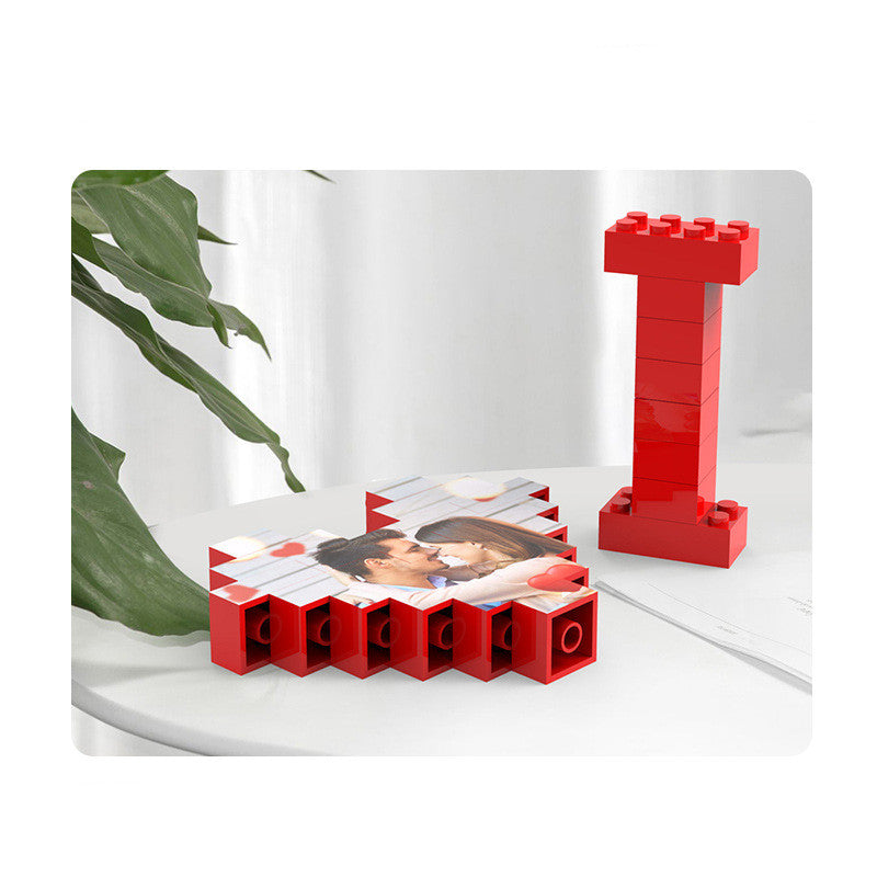 Personalisierte I Love You Brick Puzzles Geschenke Fotoblock für Verliebte