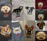 Individuell besticktes Haustier-Sweatshirt | Personalisierter Haustier-Stickpullover vom Foto