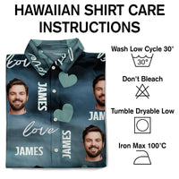 Gepersonaliseerde foto met grappige liefde – cadeau voor echtgenoot of vriend – gepersonaliseerd Hawaiiaans shirt