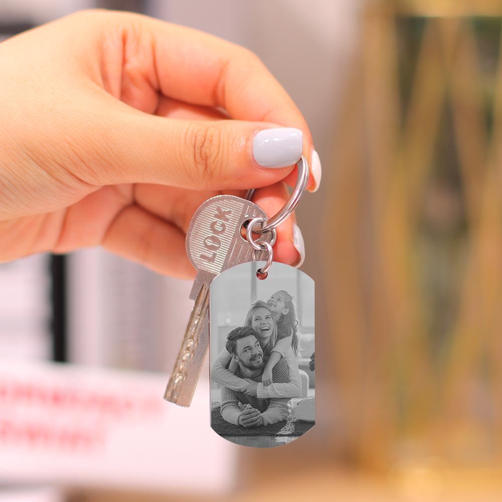 Personalisierter Foto-Schlüsselanhänger aus Edelstahl