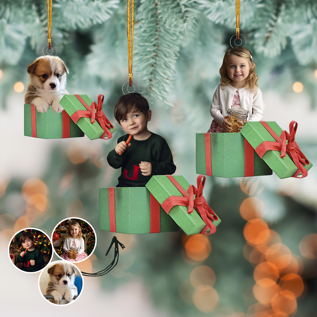 Personalisiertes Foto-Ornament, Weihnachtsgeschenk – personalisiertes Foto-Mica-Ornament – Weihnachtsgeschenk