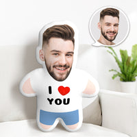 Benutzerdefiniertes Mini Kissen-Wurfskissen ICH LIEBE DICH Individuelle Gesichtsgeschenke Personalisiertes Foto-Mini Kissen