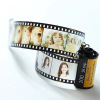 Gepersonaliseerde sleutelhanger met filmrol. Sleutelhanger met meerdere foto's
