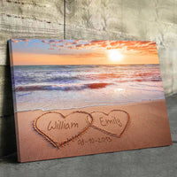 Toile horizontale personnalisée pour couple – Cadeau pour mari, femme, anniversaire