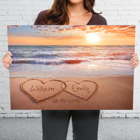 Toile horizontale personnalisée pour couple – Cadeau pour mari, femme, anniversaire