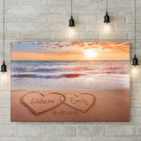 Toile horizontale personnalisée pour couple – Cadeau pour mari, femme, anniversaire