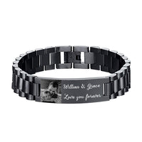 Vatertagsgeschenk, personalisiertes Herrenarmband, individuelles Foto-Armband, erste ID-Bar-Armreif, Geschenke für ihn