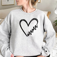 Herzdruck Mama Sweatshirt, Mutter und Kind Namensshirt, personalisiertes Geschenk für Mama, Mama Geschenk, Mama Geburtstag