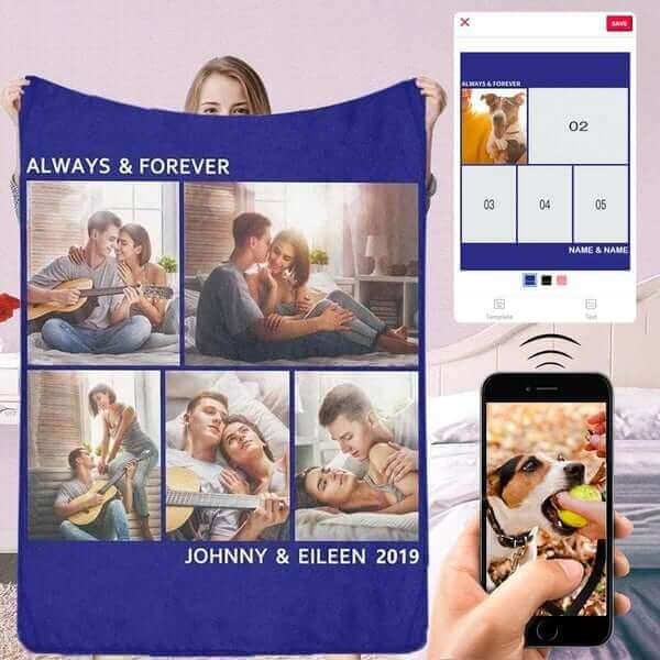 Couverture personnalisée avec texte et photo, plaids personnalisés, cadeau pour couples