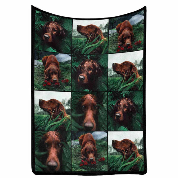 Couverture personnalisée avec portrait de chien, couverture photo personnalisée, puzzle photo personnalisé, couverture micro polaire ultra douce