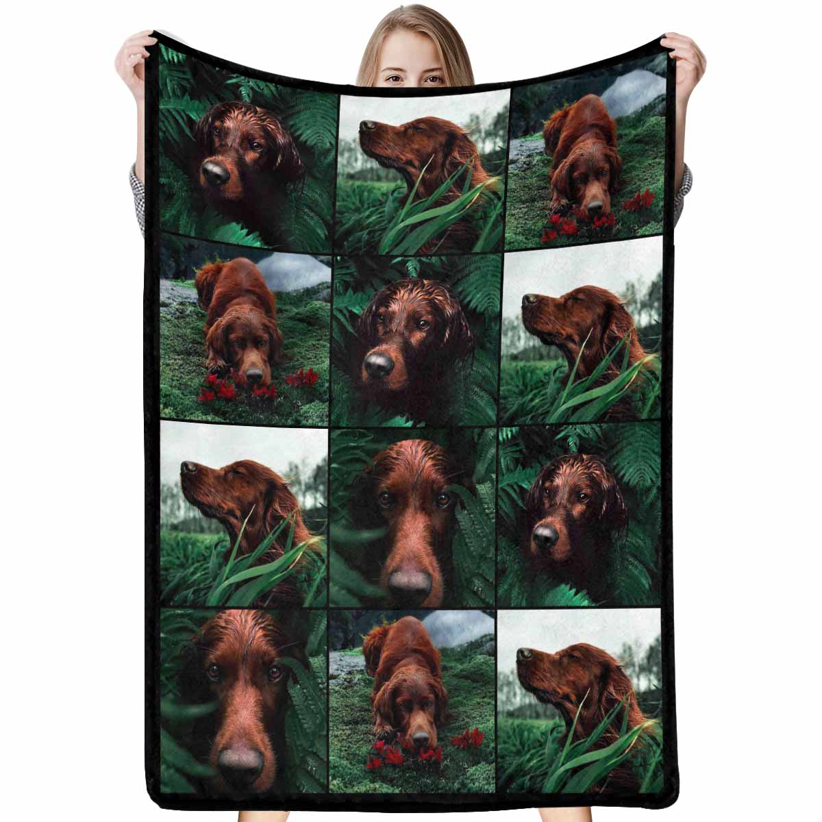 Couverture personnalisée avec portrait de chien, couverture photo personnalisée, puzzle photo personnalisé, couverture micro polaire ultra douce