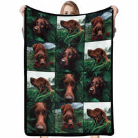 Couverture personnalisée avec portrait de chien, couverture photo personnalisée, puzzle photo personnalisé, couverture micro polaire ultra douce