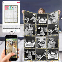 Couverture personnalisée avec portrait de chien, couverture photo personnalisée, photo personnalisée, silencieuse, couverture en micro-polaire ultra-douce