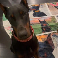 Couverture personnalisée avec portrait de chien, noms individuels et couverture photo