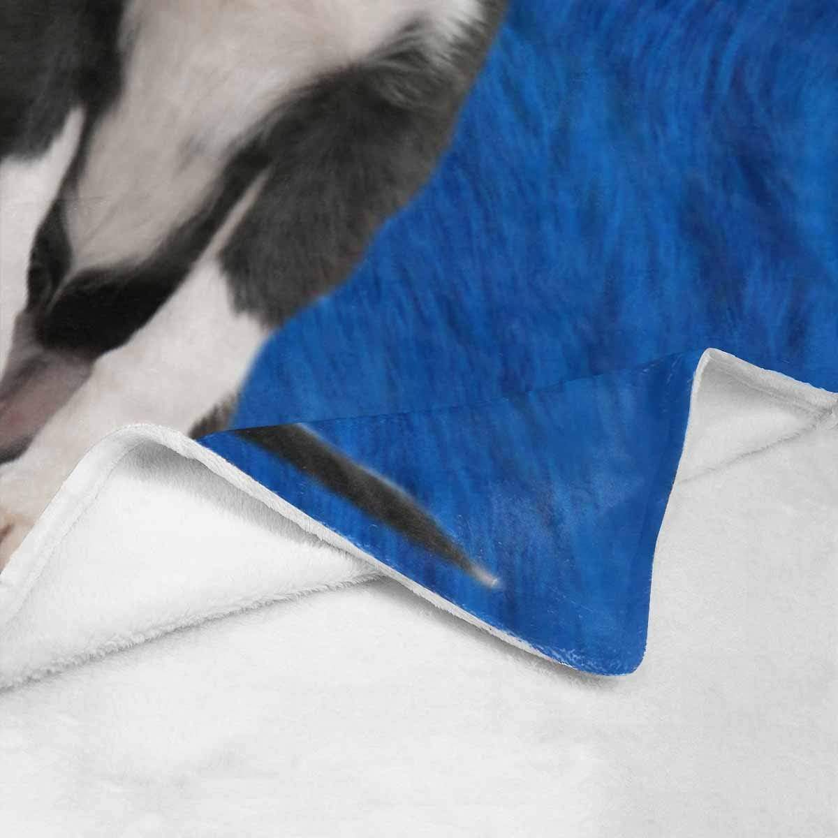 Couverture personnalisée avec portrait de chien, couverture photo bleue personnalisée