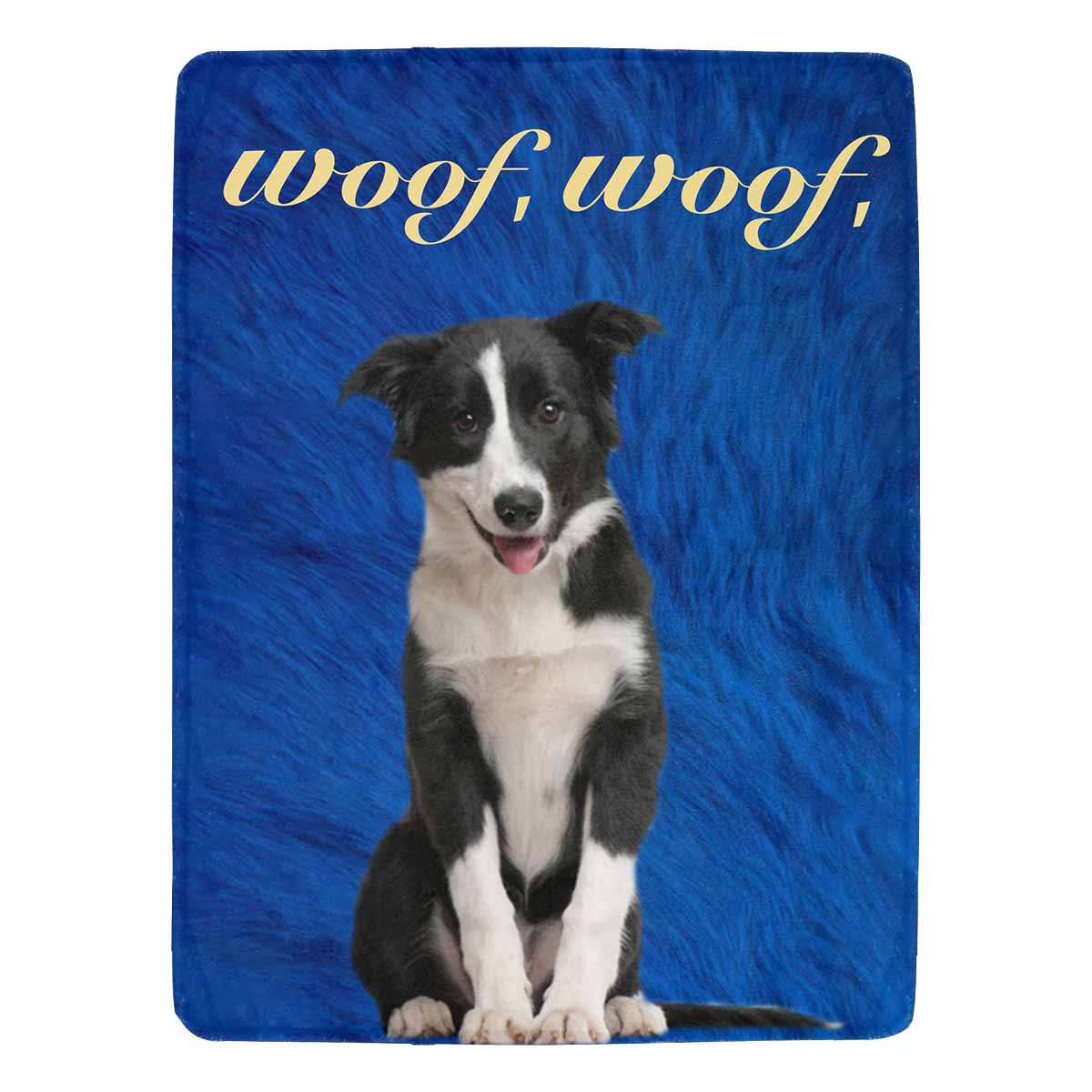 Couverture personnalisée avec portrait de chien, couverture photo bleue personnalisée