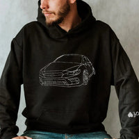 Individuelles Auto-Sweatshirt, individuelles Auto-Umriss-Sweatshirt, besticktes Auto-Sweatshirt