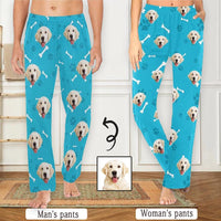 Benutzerdefinierte Gesichts-Pyjama-Hose, Hunde-Smiley-Gesichts-Nachtwäsche für Männer und Frauen