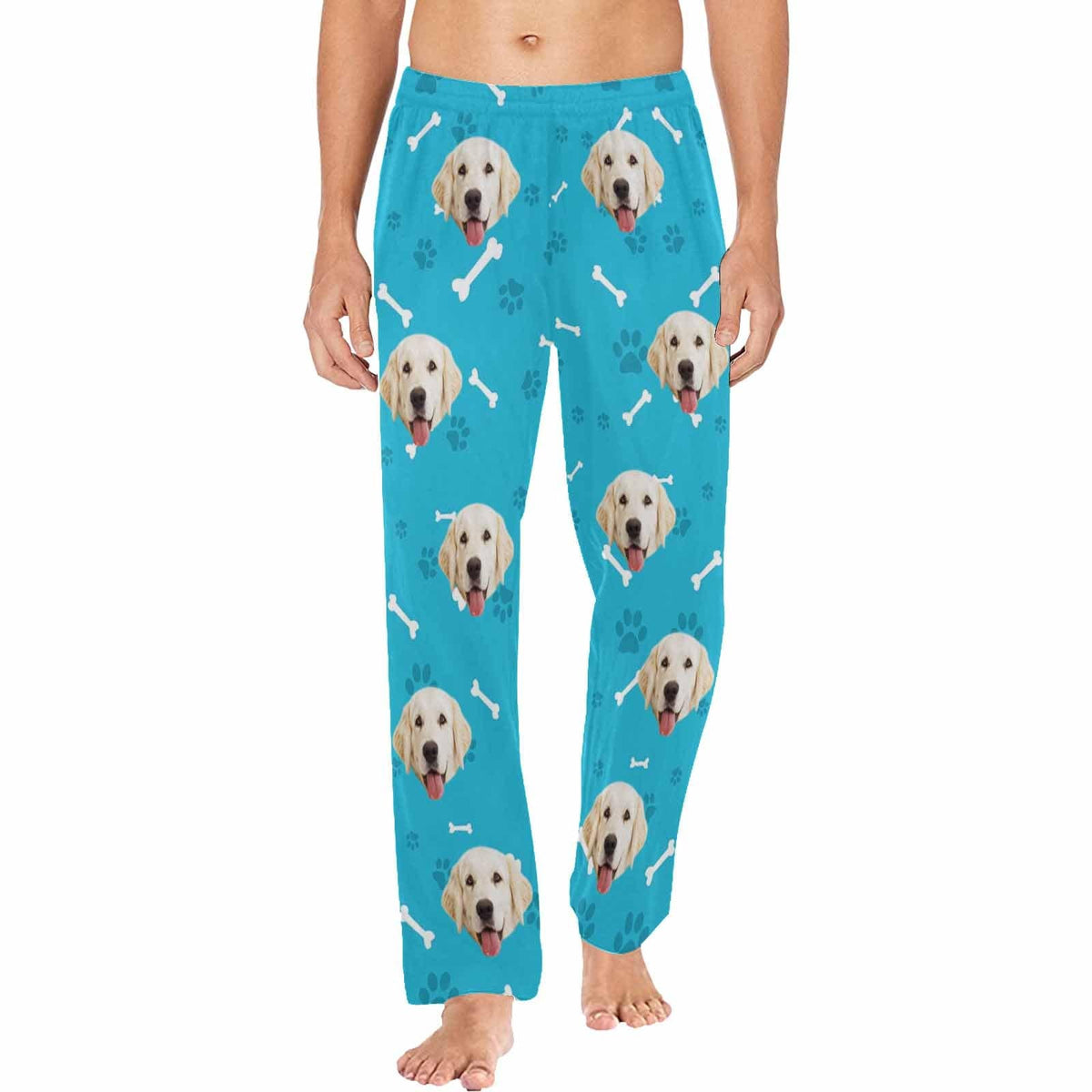 Benutzerdefinierte Gesichts-Pyjama-Hose, Hunde-Smiley-Gesichts-Nachtwäsche für Männer und Frauen