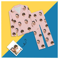 Benutzerdefinierte Gesichts-Pyjama-Sets, personalisierte Nachtwäsche für Damen