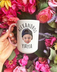 Benutzerdefinierte Gesichtstasse, personalisierte Tasse, Tasse für Mama/Papa, Tasse für Opa, Tasse für Oma, Enkelkind-Tasse