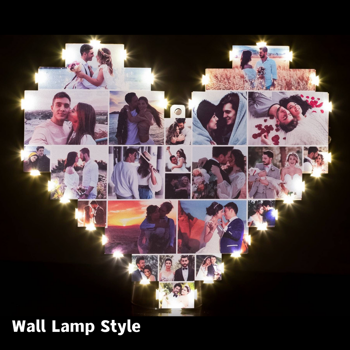 Individuelle Foto-Collage-Lampe in Herzform