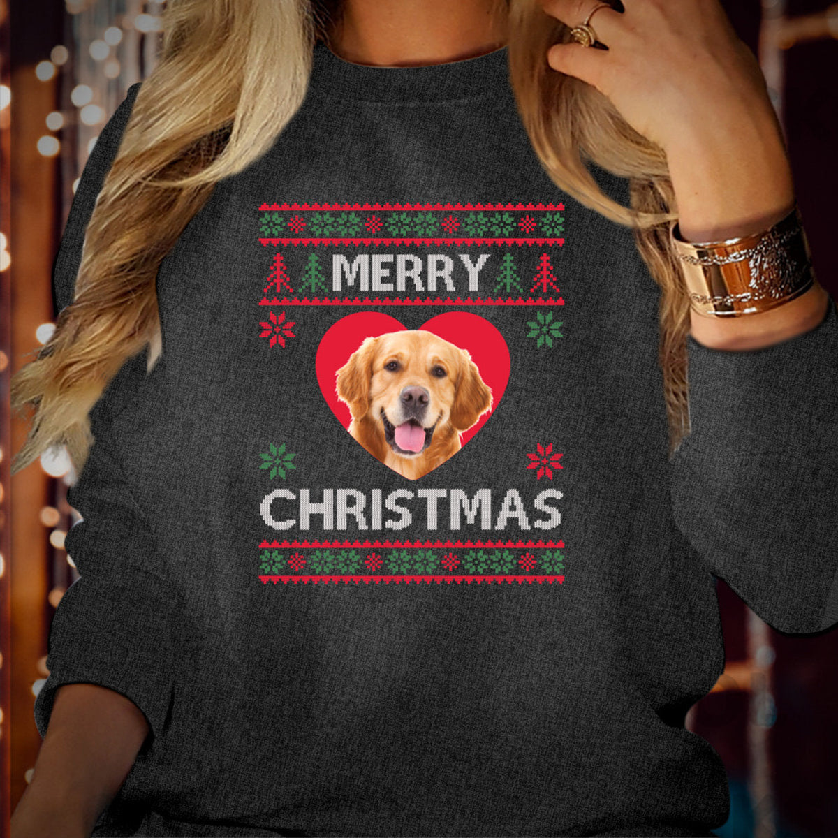 Hässliches Weihnachten, personalisiertes Bild, Foto, Bild von Haustier, Katze, Hund, Mutter, Vater, Geschenk, Pullover