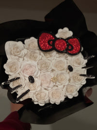 Süßer Katzen-Rosen-Blumenstrauß
