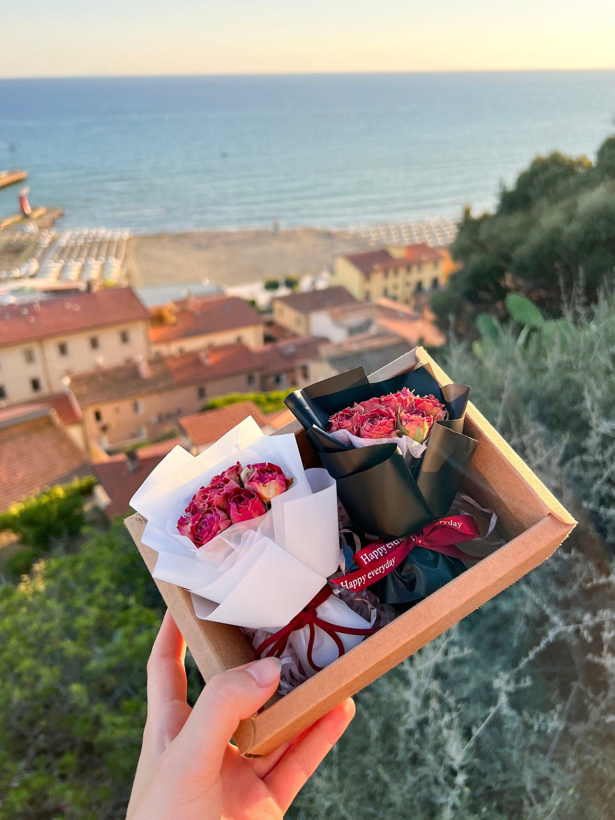 Bouquet de mini fleurs séchées naturelles faites à la main (rose) ⋆ Accessoires de voiture ⋆ Diffuseur de parfum à clip pour grille d'aération ⋆ Décoration de parfum ⋆ Cadeaux pour elle