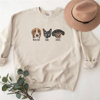 Cadeaux pour les amoureux des animaux Sweat-shirt avec visage et surnom d'animal individuel