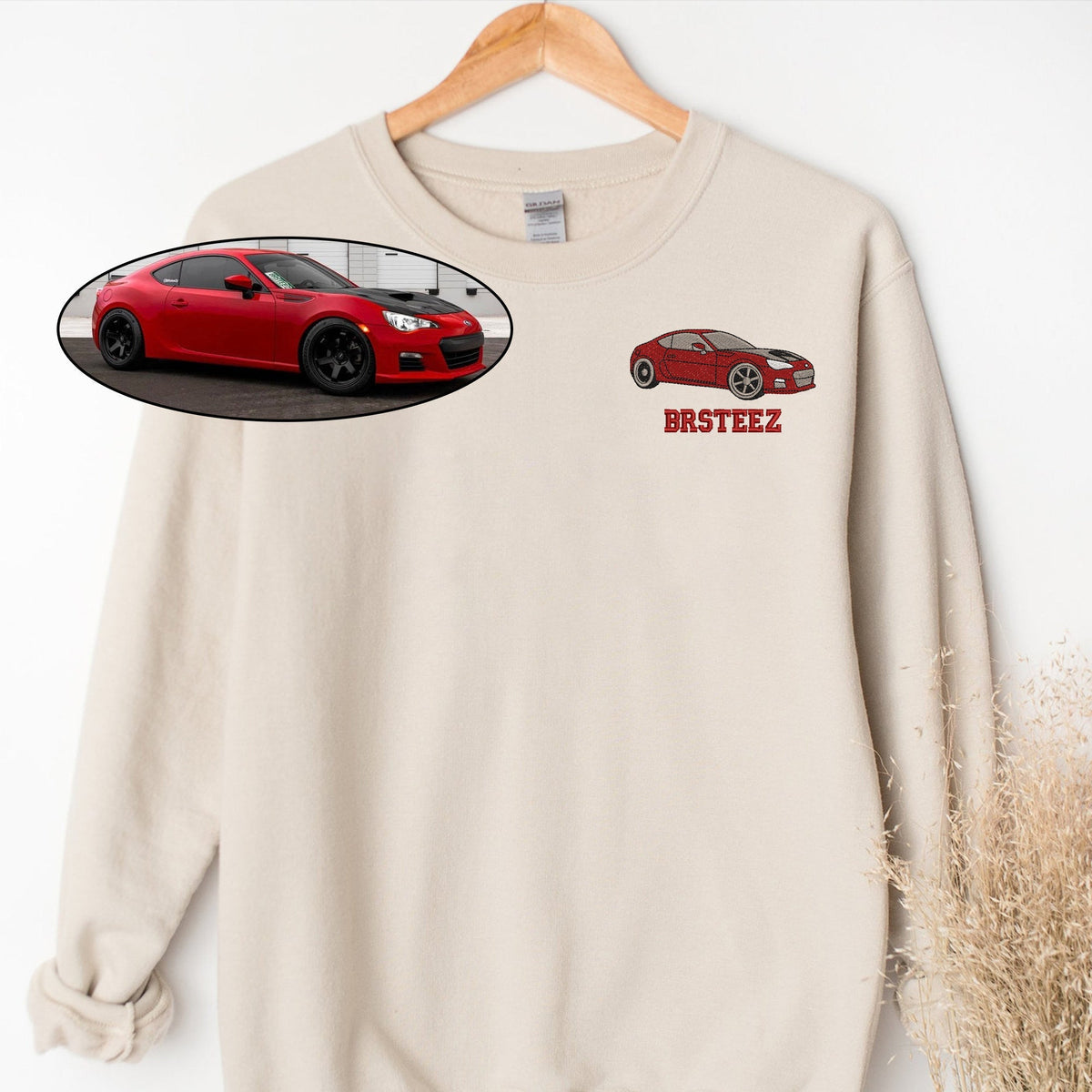 Cadeaux pour les amateurs de voitures Sweat à capuche de voiture brodé personnalisé