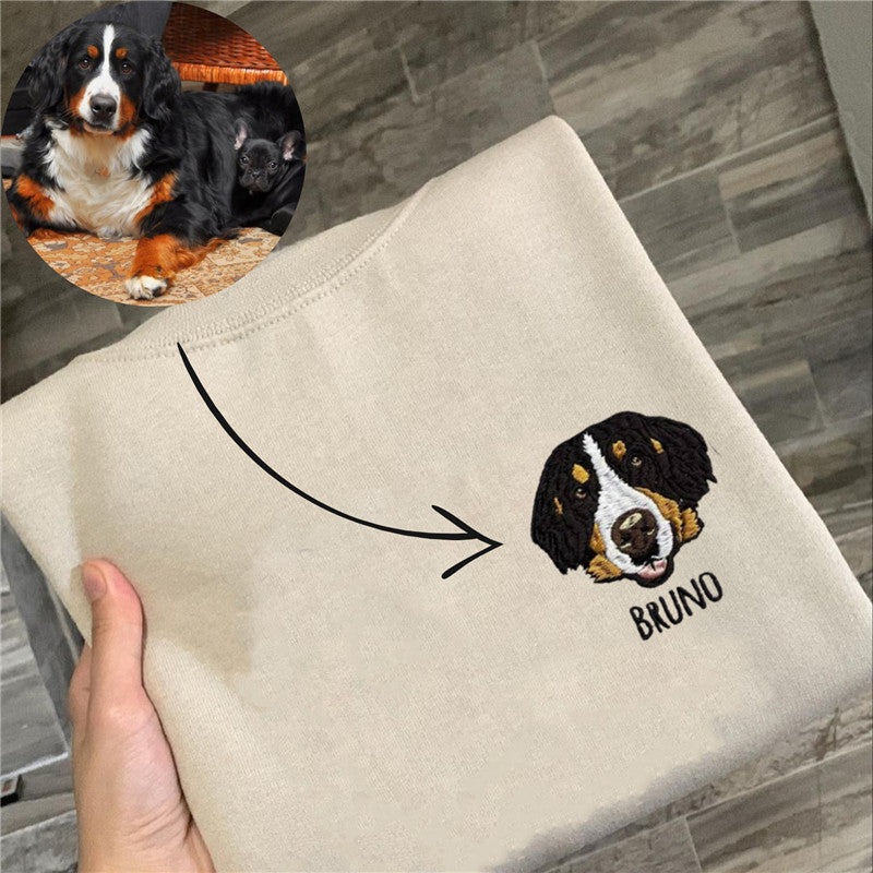 Cadeaux pour les amoureux des animaux Sweat-shirt avec visage et surnom d'animal individuel