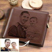 Geschenke für Männer, personalisierte Foto-Geldbörse für Männer, individuelle Foto-Gravur-Geldbörse für Papa