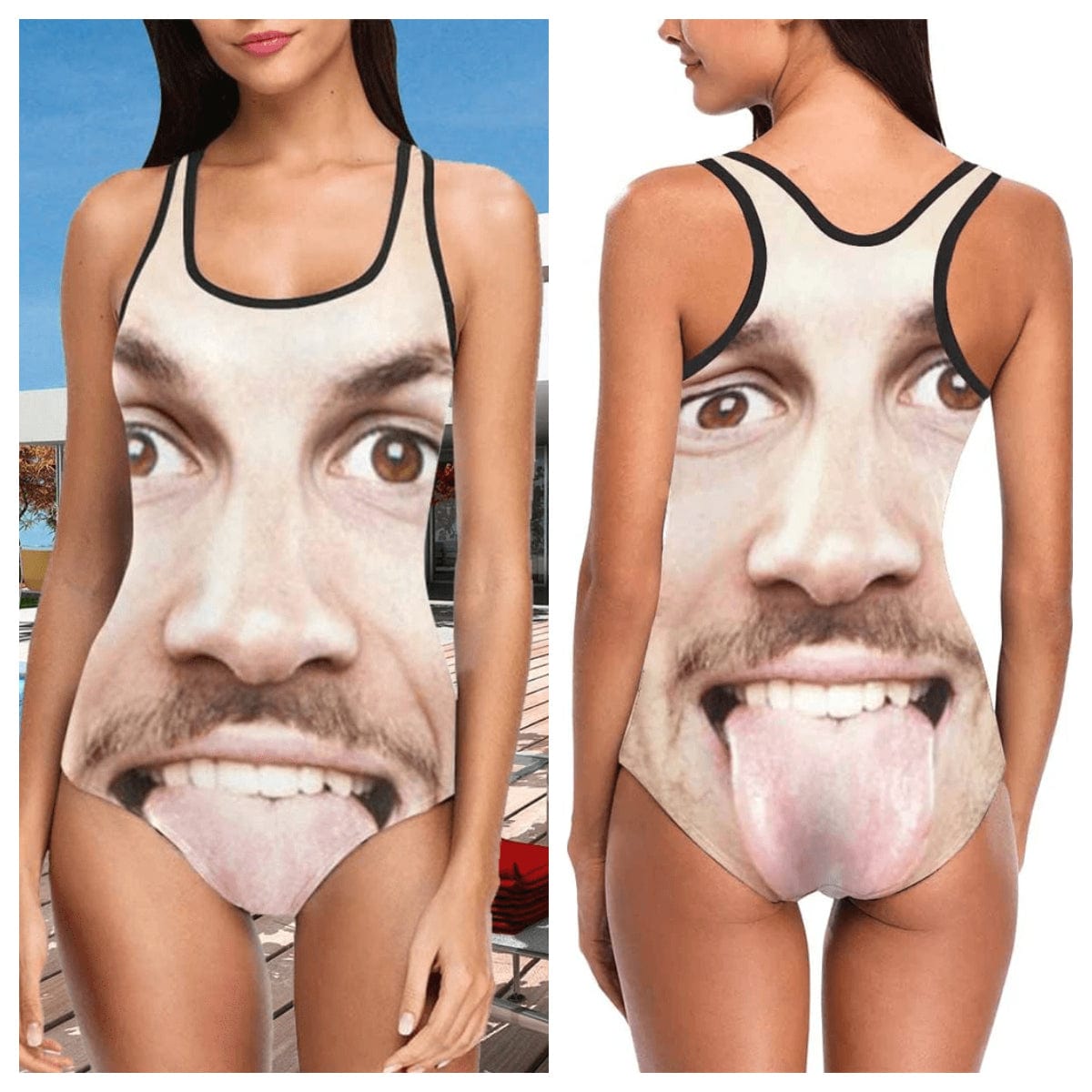 Maillot de bain personnalisé avec photo humoristique pour femme, débardeur, cadeau pour elle